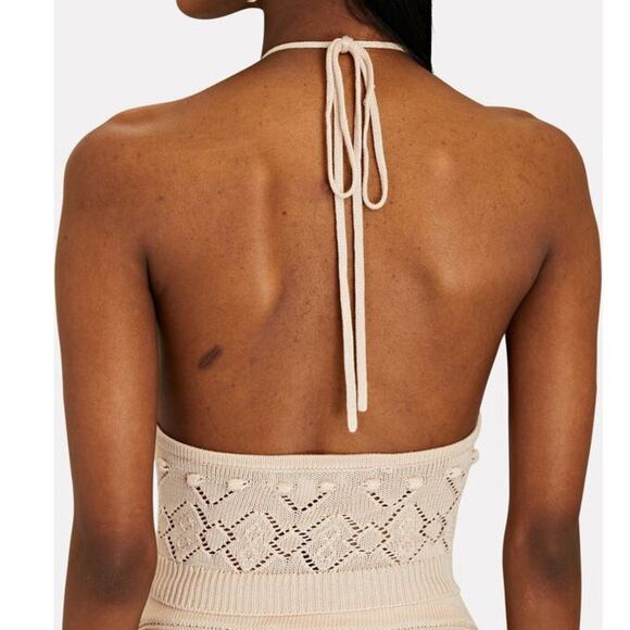 INTERMIX Stevie Crochet Halter Crop Top Size Small New With Tags - Picture 15 of 16
